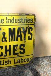 Bryant And May Matches Enamel Advertising Sign 