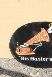 His Masters Voice Enamel Advertising Sign