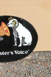 His Masters Voice Enamel Advertising Sign