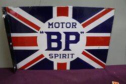 A BP Motor Spirit Union Jack Double Sided Enamel Sign 