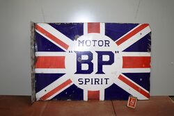 A BP Motor Spirit Union Jack Double Sided Enamel Sign 