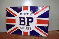 A BP Motor Spirit Union Jack Double Sided Enamel Sign 