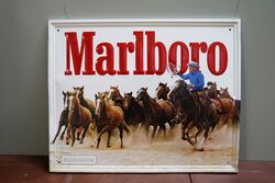A Classic Genuine Marlboro Embossed Advertising Sign. #