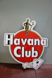 A Contemporary Die-Cut Enamel Sign Advertising the Havana Club. #