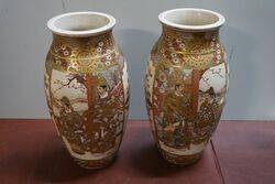 A Fine Antique Pair of Satsuma Vases  