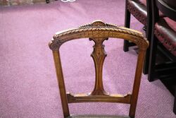 A Fine Antique Set of 6 Solid Carved Walnut Chairs 