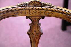A Fine Antique Set of 6 Solid Carved Walnut Chairs 