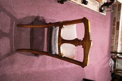A Fine Antique Set of 6 Solid Carved Walnut Chairs 