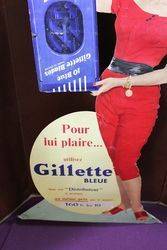 A Large Gillette Dispenser Cut Out Show Card