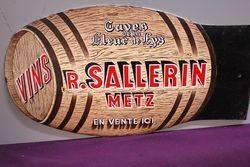 A Lovely Double Sided R Sallerin Wine Enamel Sign