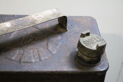 A Lovely Original Shell 2 gallon Running Board Fuel Can