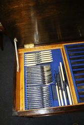 A Quality Canteen of Cutlery of 116 Pieces Housed in a Oak Chest