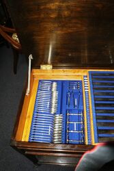 A Quality Canteen of Cutlery of 116 Pieces Housed in a Oak Chest