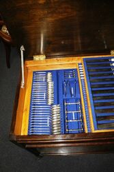 A Quality Canteen of Cutlery of 116 Pieces Housed in a Oak Chest