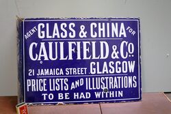 A Rare Antique Caulfield and Co Double Sided Enamel Sign