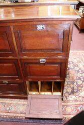 A Rare Antique Oak 6 Door Filing  Cabinet  