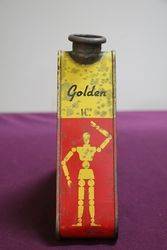 A Rare Shell Motor Oil Tri Shape  Tin With Stickman