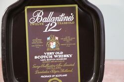 A Rare Small Vintage Ballantineand39s Whisky Metal Tray