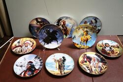 A Selection of Franklin Mint American Indian Heritage plates. #
