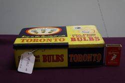 A Tornto Bulbs Dispensing Tin With Partial Contents 
