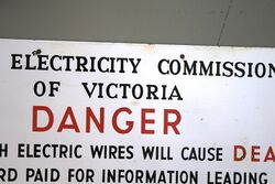 A Very Clean Vintage S E C of Victoria DANGER Enamel Sign