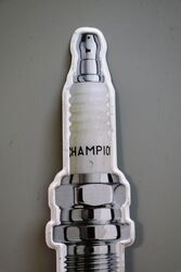 A Vintage Champion Spark Plug Shape Tin Advertising Sigh 