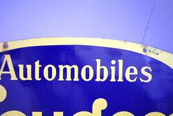 A Vintage French Peugeot Automobiles Double Sided Enamel Sign 