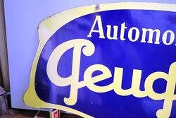 A Vintage French Peugeot Automobiles Double Sided Enamel Sign 