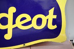 A Vintage French Peugeot Automobiles Double Sided Enamel Sign 