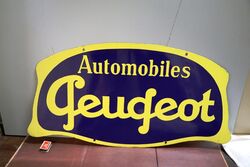A Vintage French Peugeot Automobiles Double Sided Enamel Sign 