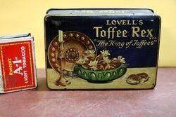 A Vintage Lovelland39s Toffee Rex Pictorial Collectors Tin