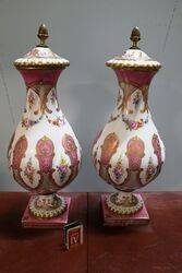 A Vintage Pair of Paris Porcelain Covered Vases. #