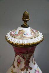 A Vintage Pair of Paris Porcelain Covered Vases 
