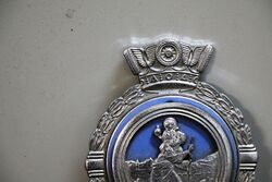 A Vintage Regimental Car Badge with Central St Christopher