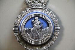 A Vintage Regimental Car Badge with Central St Christopher