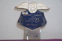 Aircraft Owners and Pilots Association Of Australia Badge 