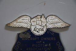 Aircraft Owners and Pilots Association Of Australia Badge 