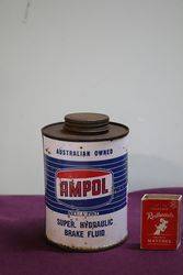 Ampol Super hydraulic Brake Fluid Pint Tin