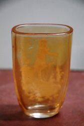 Antique Amber Glass Mary Gregory Small Vase 