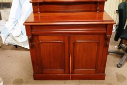 Antique Australian Cedar 2 Door Carved Back Chiffonier 