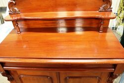 Antique Australian Cedar 2 Door Carved Back Chiffonier 