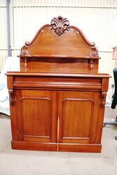 Antique Australian Cedar 2 Door Carved Back Chiffonier 