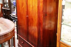 Antique Australian Cedar 2 Door Wardrobe with Bottom Drawer 