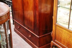 Antique Australian Cedar 2 Door Wardrobe with Bottom Drawer 