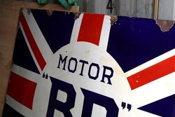 Antique BP Motor Spirit Union Jack Enamel Sign 