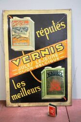 Antique Belgian Vernis Paint Pictorial Tin Sign 