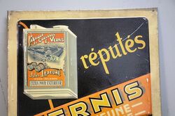 Antique Belgian Vernis Paint Pictorial Tin Sign 