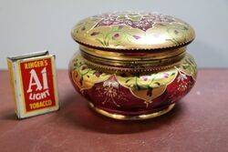 Antique Bohemian Glass Ruby Trinket Bowl 