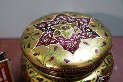 Antique Bohemian Glass Ruby Trinket Bowl 