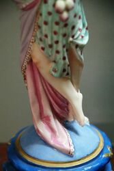 Antique C19th Continental Porcelain Classical Figure Candle Stick  